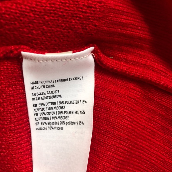American Eagle L red cotton blend sweater - Picture 7 of 8
